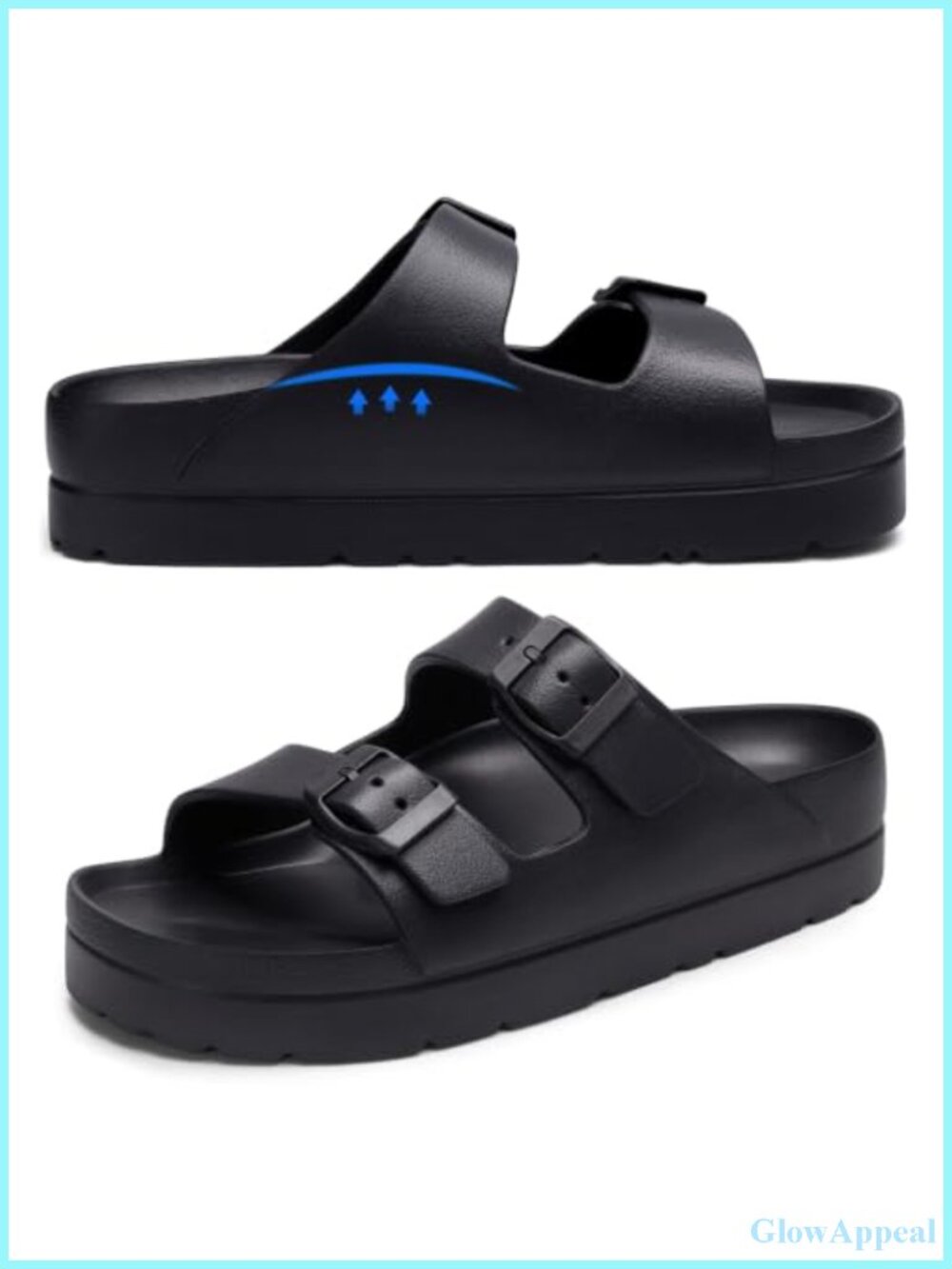 Platform Sandals Arch Support EVA Slides Buckle Comfortable